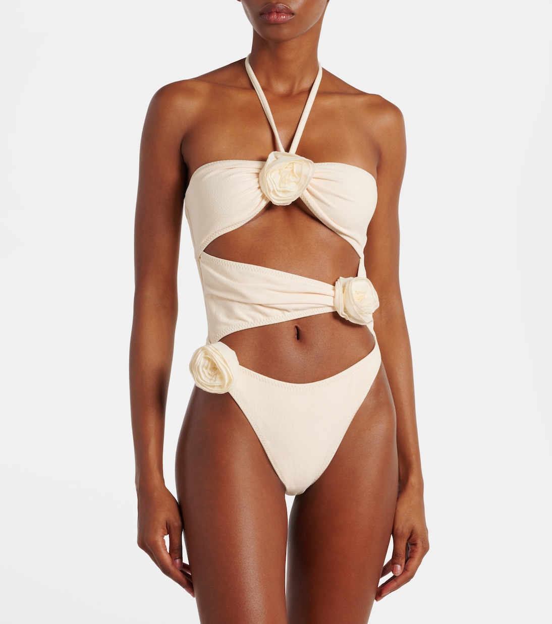 Floral-appliqué cutout swimsuit | Same