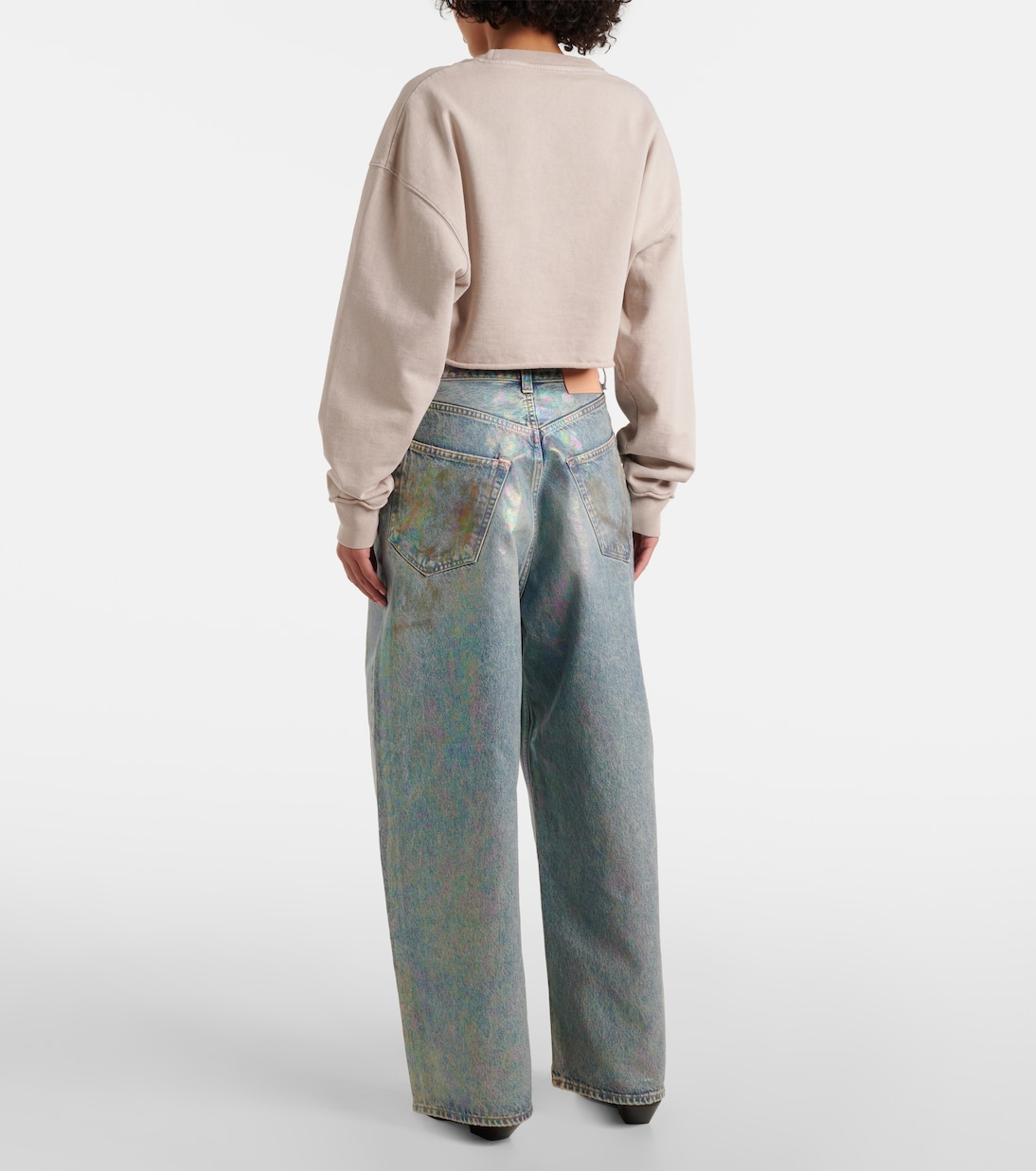 Cropped-Sweatshirt aus Baumwoll-Jersey | Acne Studios