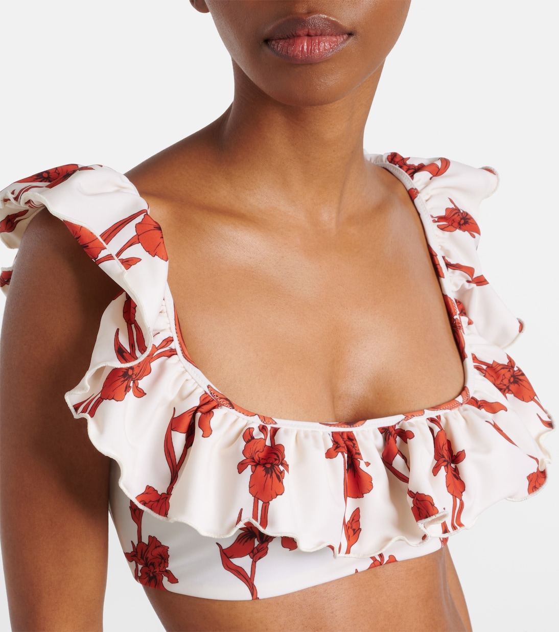Haut de bikini Boy à volants et fleurs | La DoubleJ