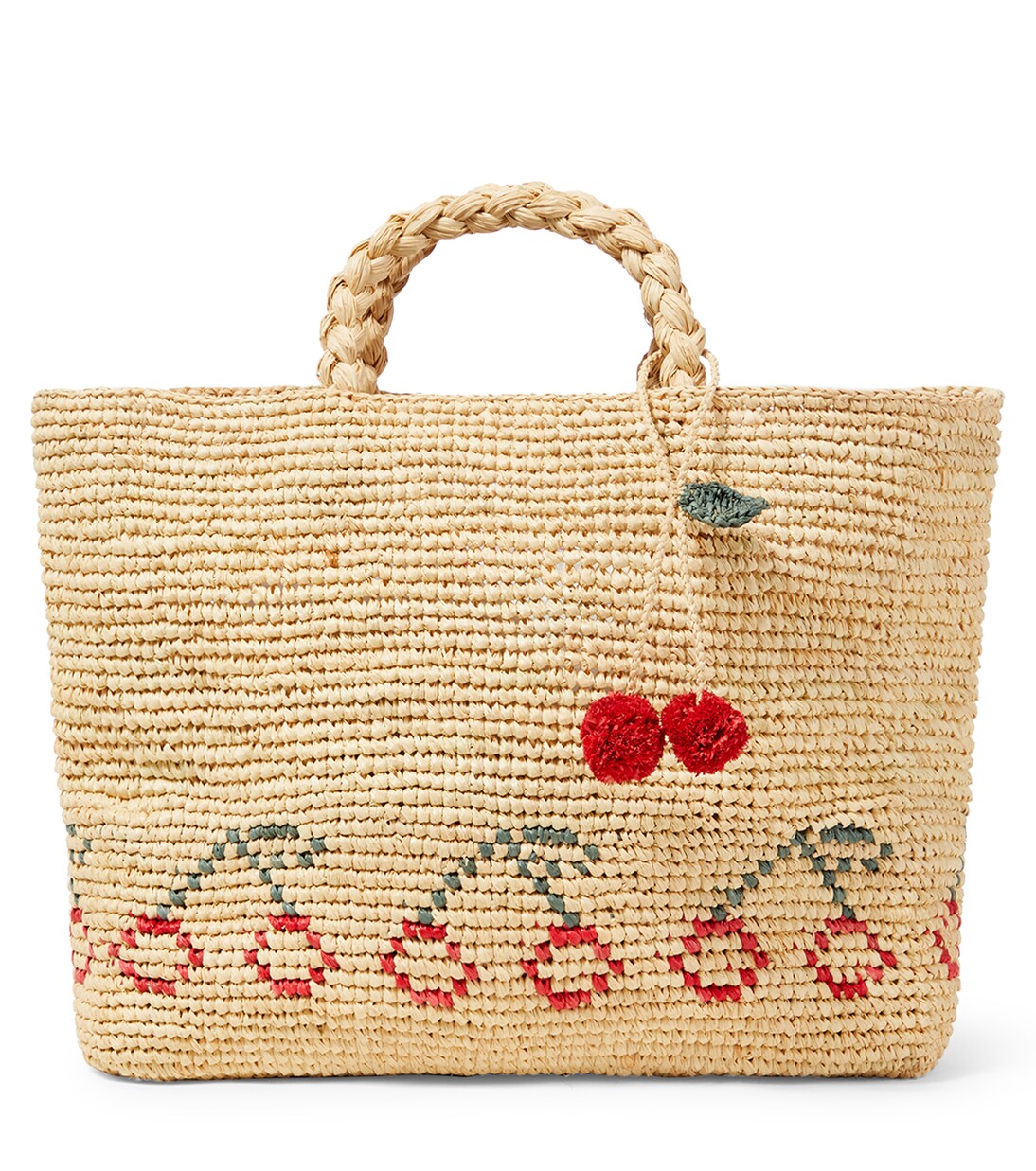 Fama logo raffia tote bag | Bonpoint