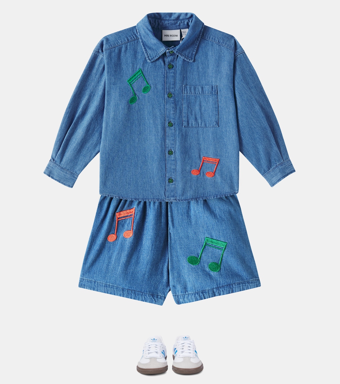 Bestickte Jeansshorts Note | Mini Rodini