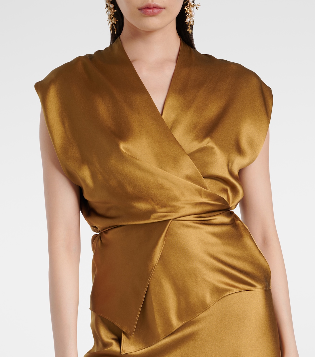 Silk satin wrap top | The Sei