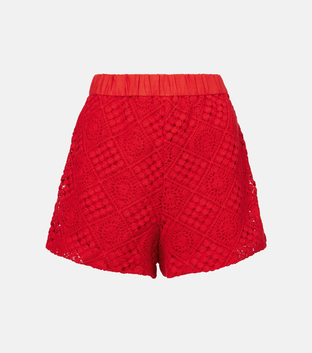 Crochet high-rise cotton-blend shorts | SIR