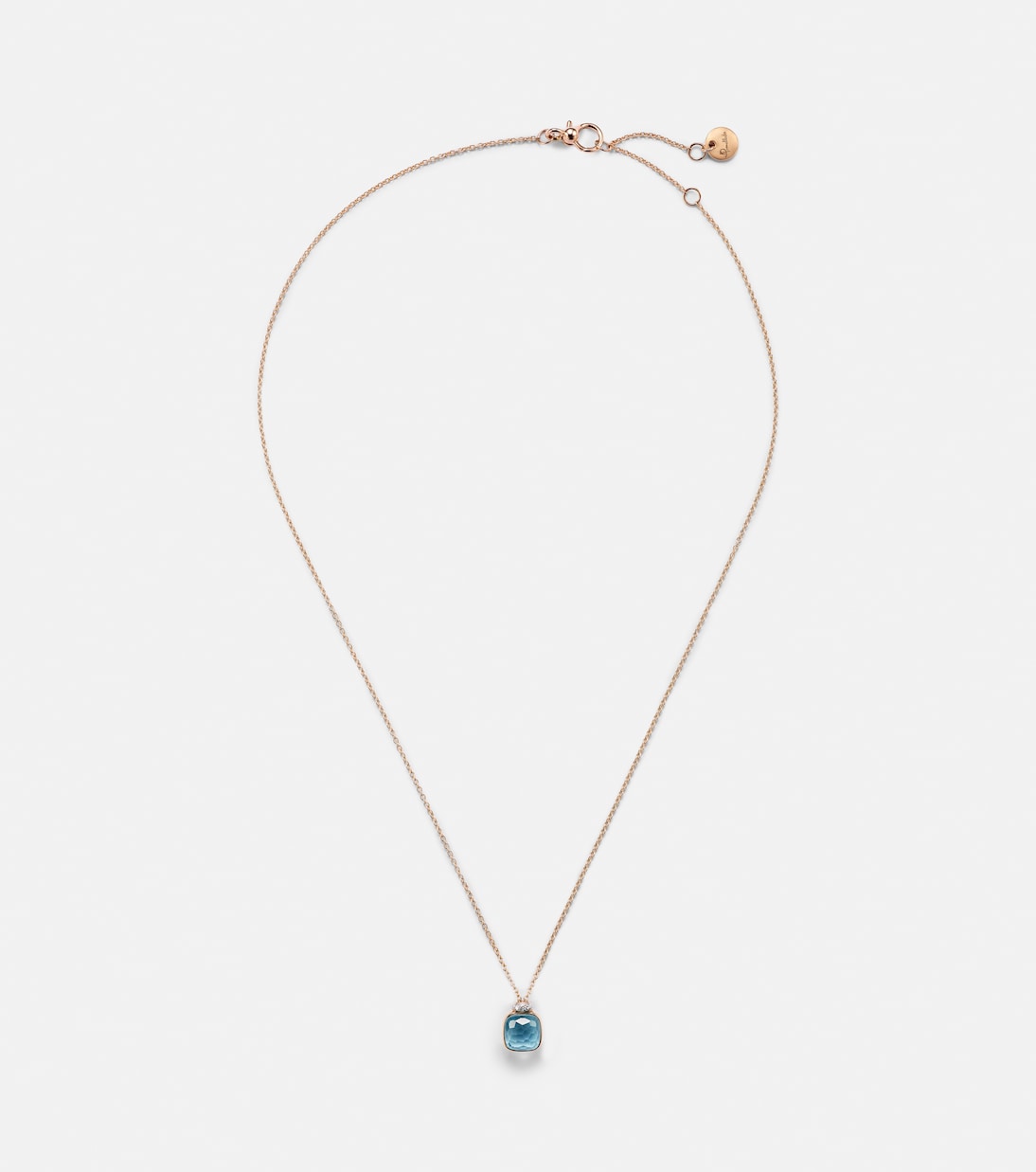Collier Nudo Mini en or rose 18 ct, topaze et diamants | Pomellato