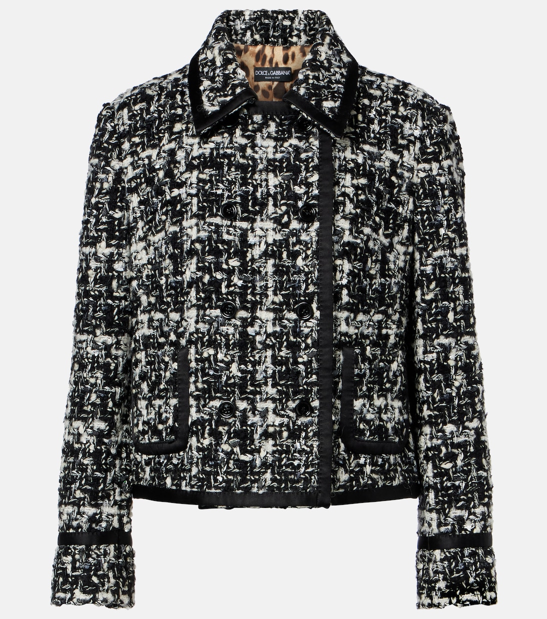 Checked double-breasted bouclé jacket | Dolce&Gabbana