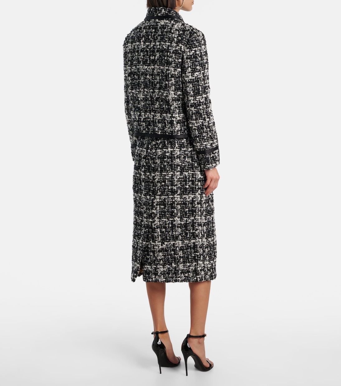 Checked double-breasted bouclé jacket | Dolce&Gabbana