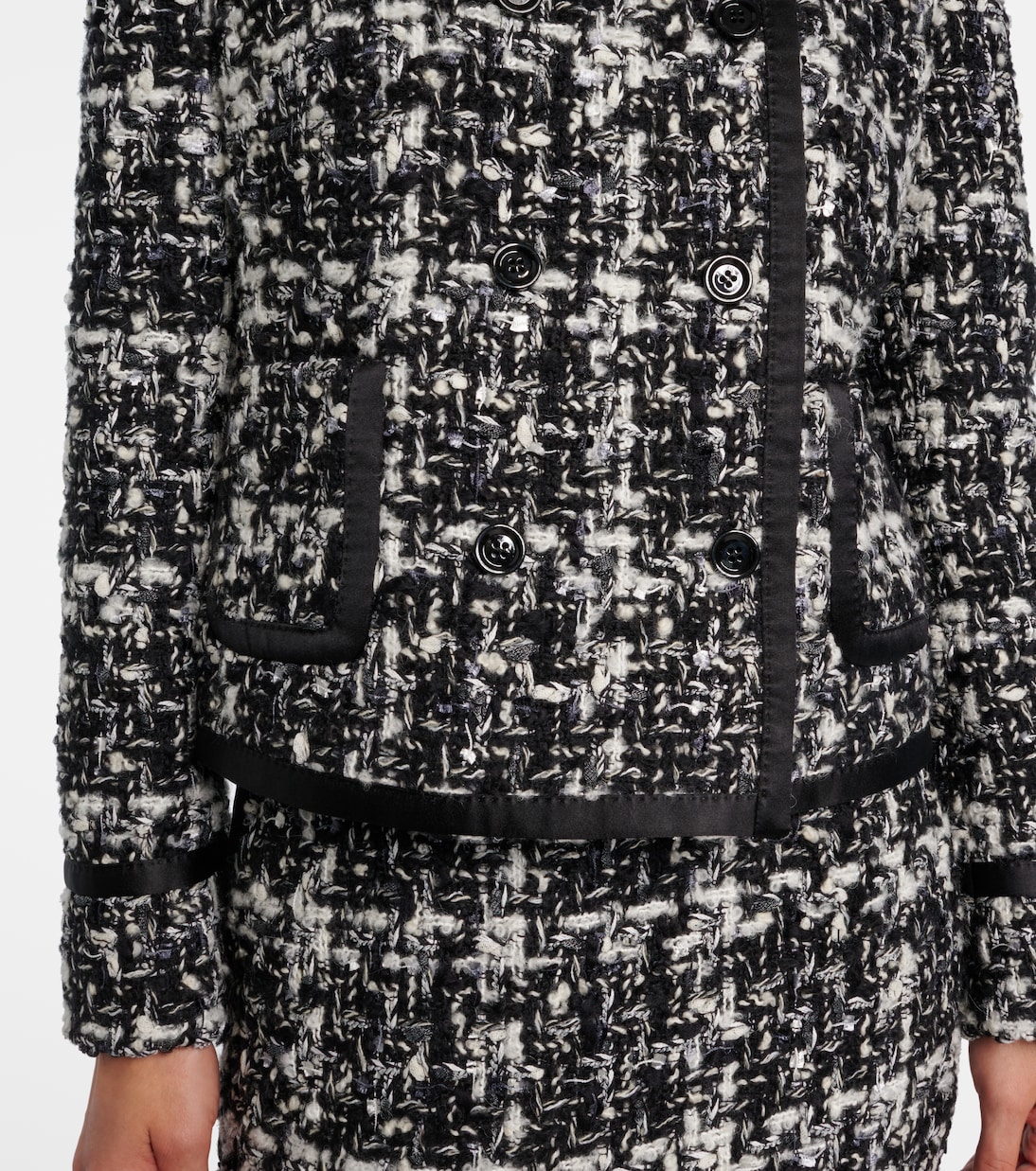 Checked double-breasted bouclé jacket | Dolce&Gabbana
