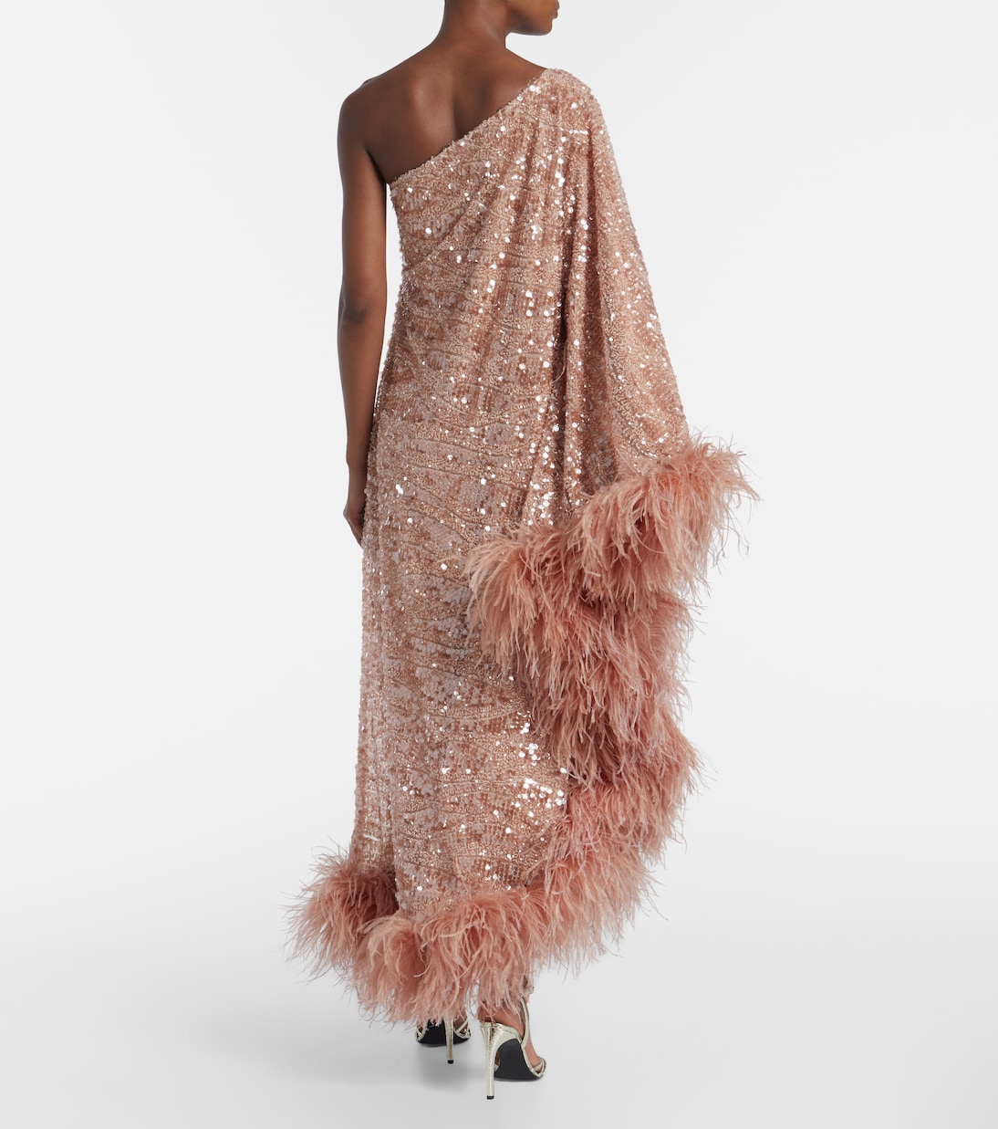 Ubud feather-trimmed sequined gown | Taller Marmo