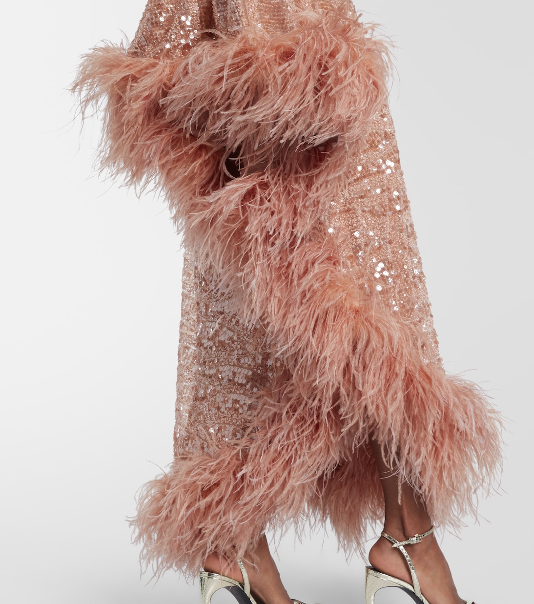 Ubud feather-trimmed sequined gown | Taller Marmo