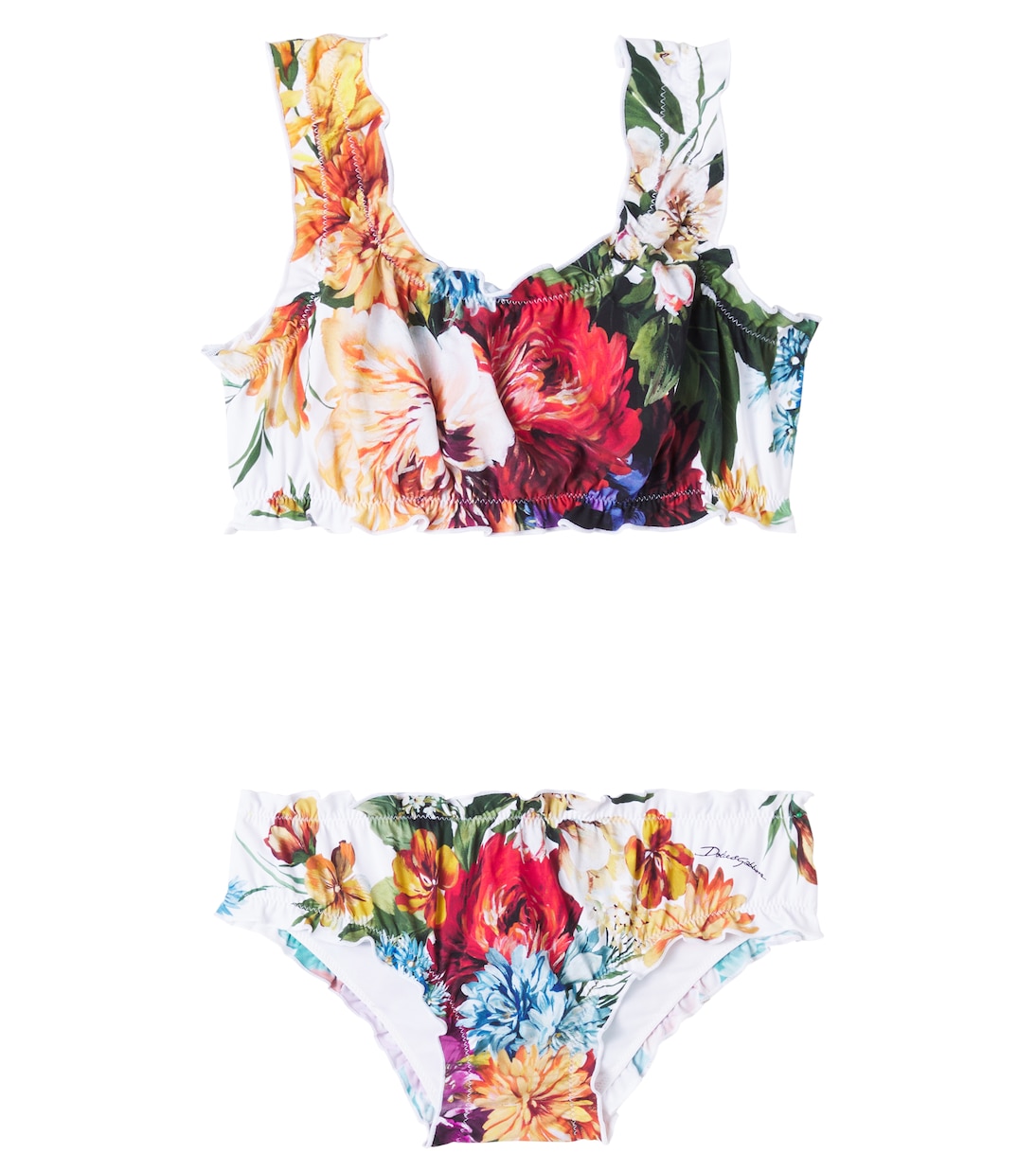 Floral ruffled bikini | Dolce&Gabbana Kids