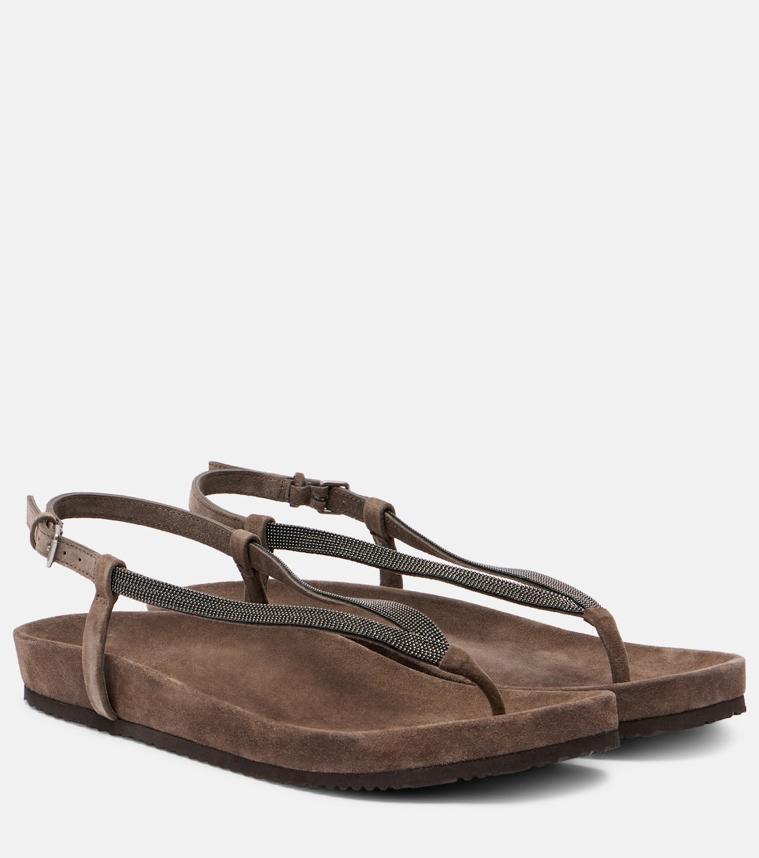 Monili suede thong sandals | Brunello Cucinelli