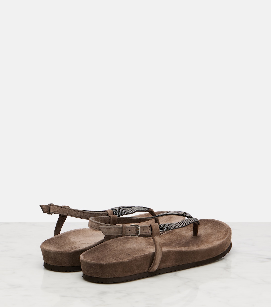 Monili suede thong sandals | Brunello Cucinelli
