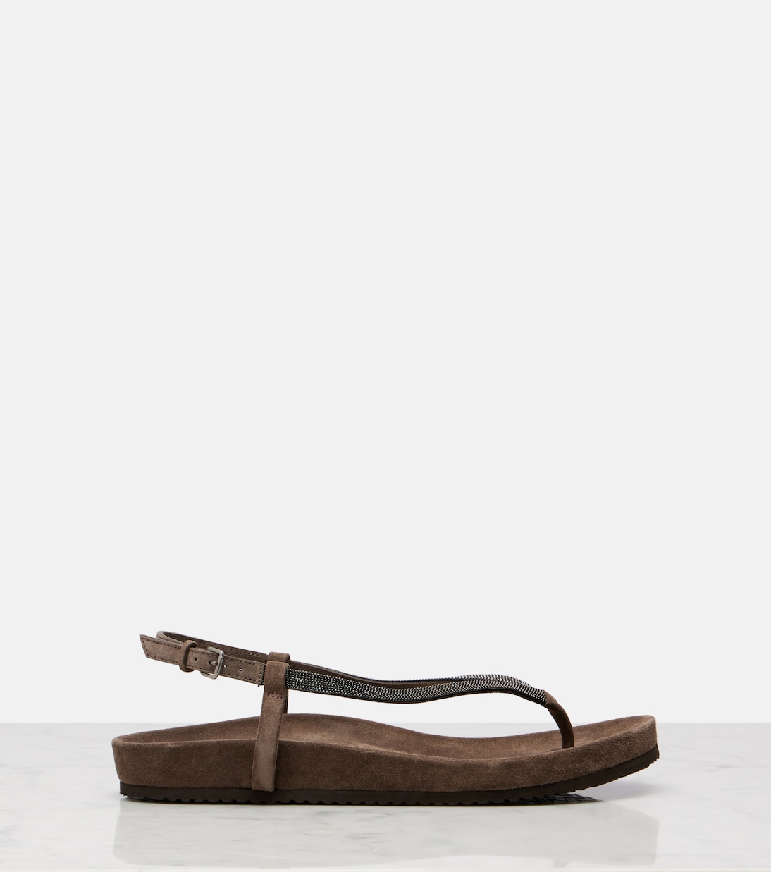 Monili suede thong sandals | Brunello Cucinelli