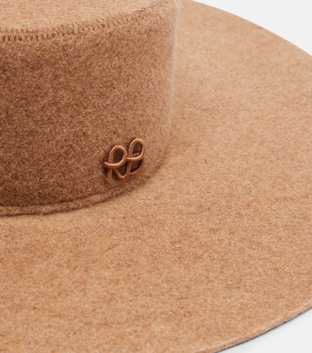 Monogram wool-blend felt canotier hat | Ruslan Baginskiy