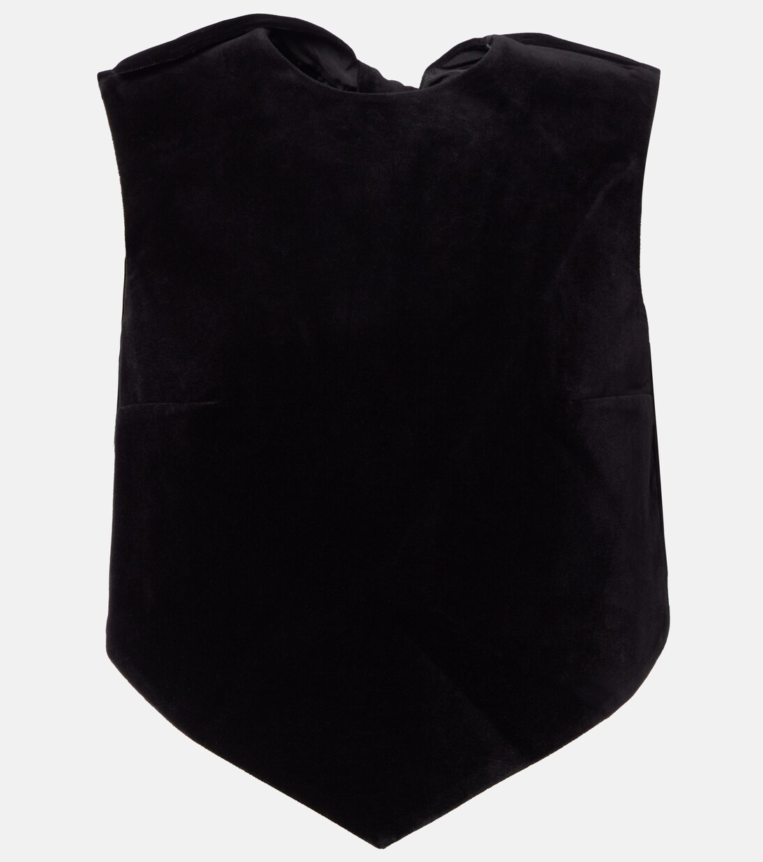 Bow-detail cotton-blend velvet crop top | Patou