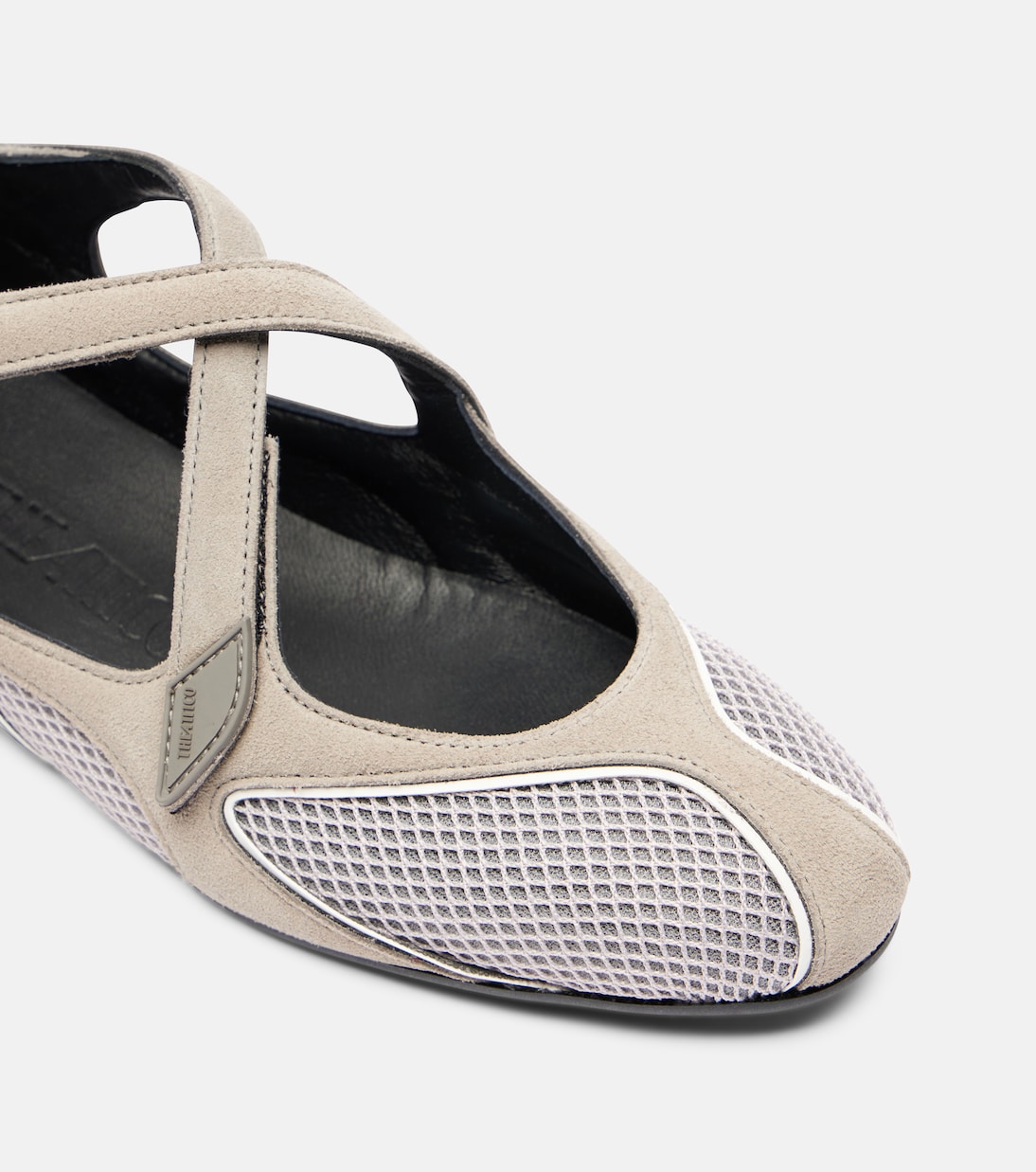Floor 01 suede and mesh ballet flats | The Attico