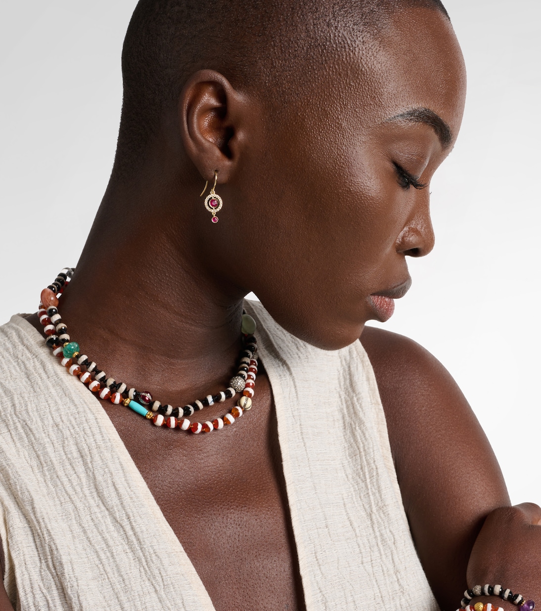 Boucles d'oreilles Orbit en or 18 ct, rubis et diamants | Ileana Makri