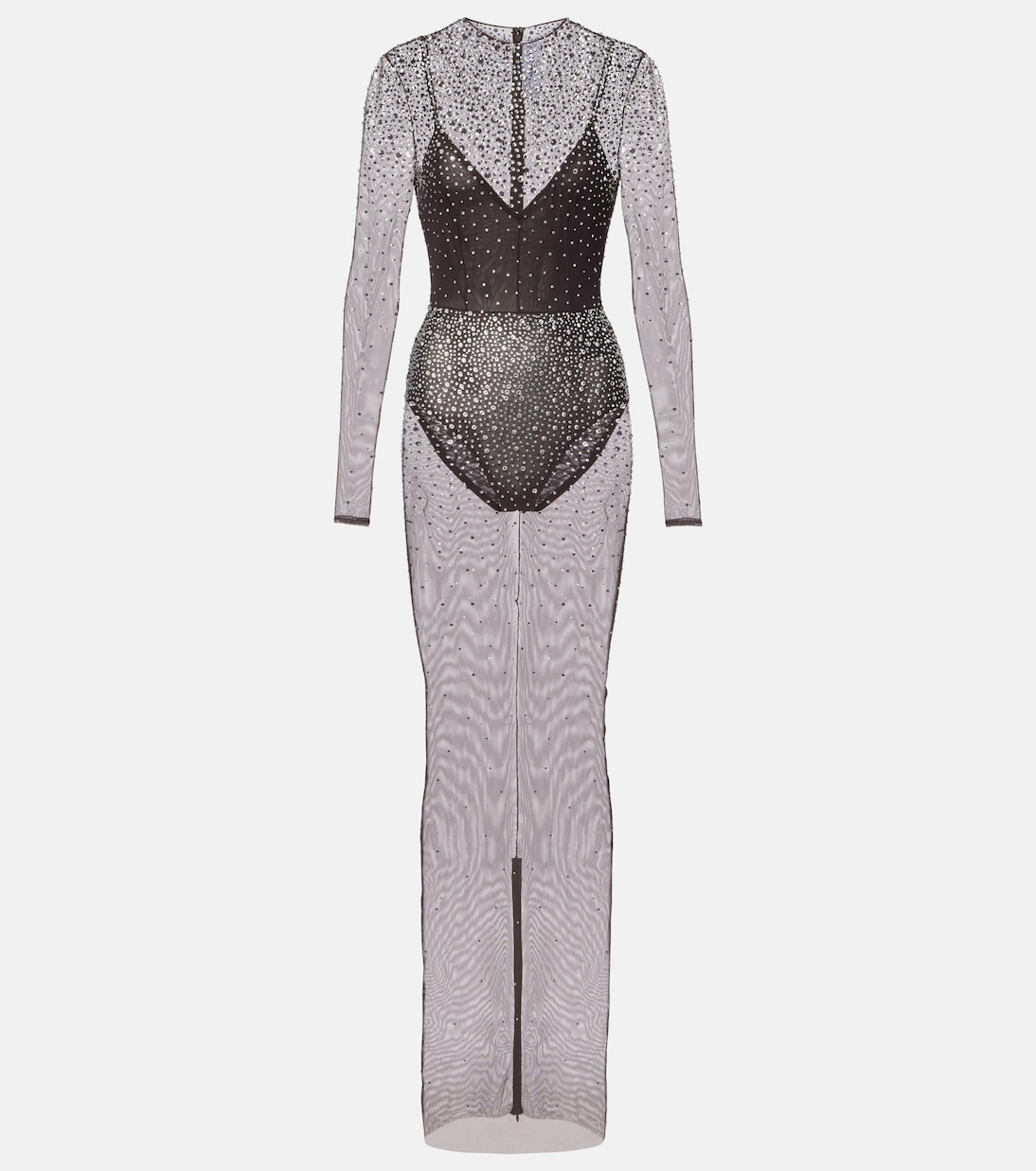 Crystal-embellished mesh maxi dress | Alex Perry