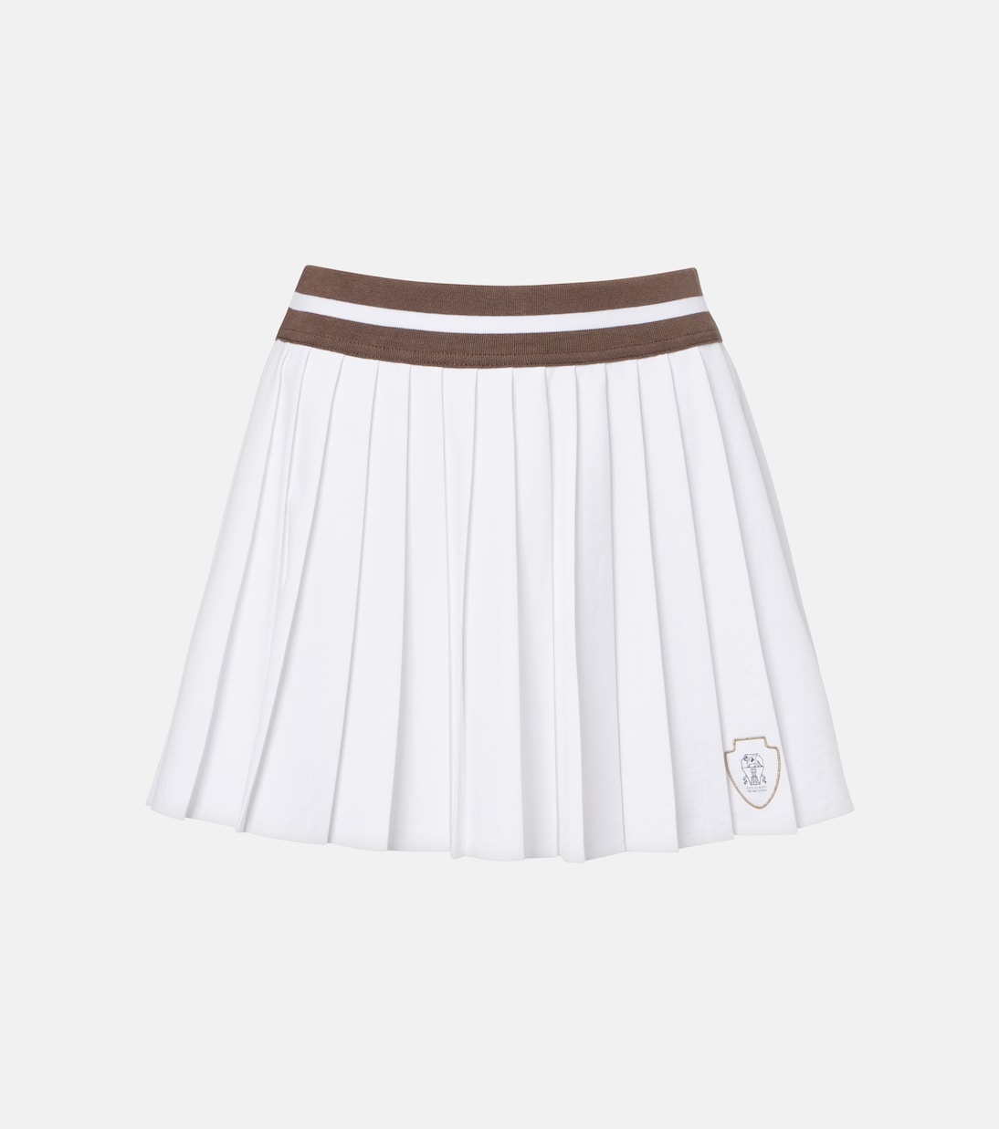 Falda pantalón plisada de popelín | Brunello Cucinelli