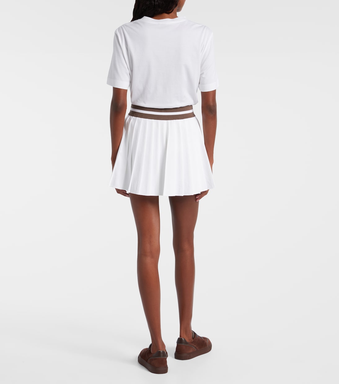 Falda pantalón plisada de popelín | Brunello Cucinelli