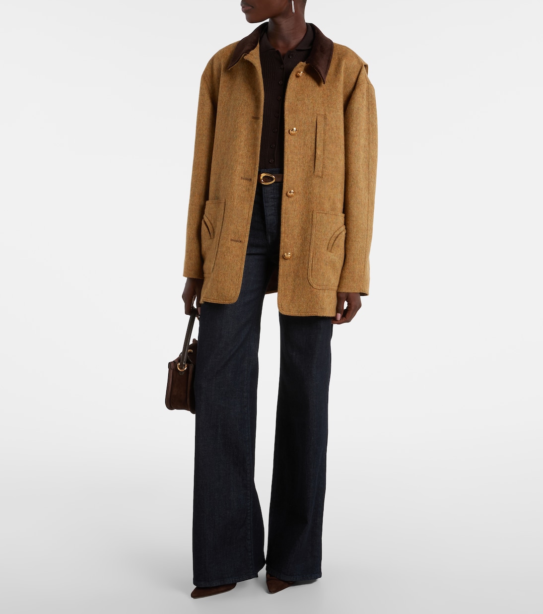 Jacke aus Schurwolle mit Cord | Blazé Milano