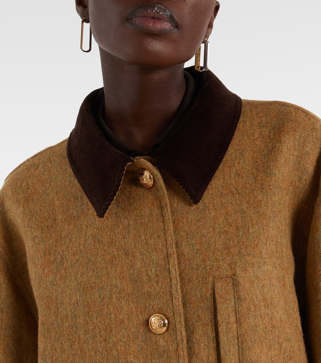 Jacke aus Schurwolle mit Cord | Blazé Milano