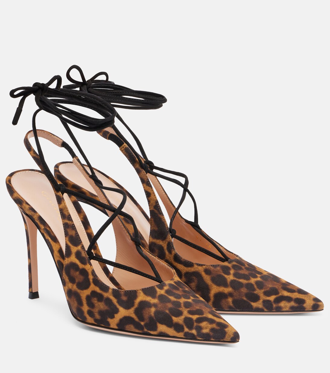 95 leopard-print suede slingback pumps | Gianvito Rossi