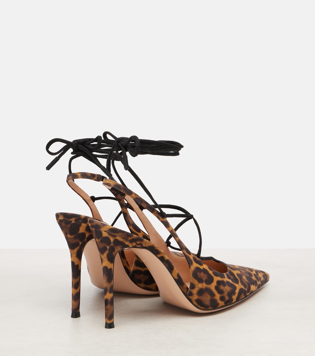 95 leopard-print suede slingback pumps | Gianvito Rossi