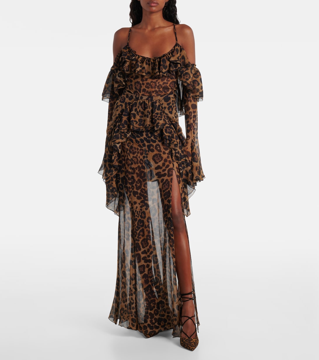 95 leopard-print suede slingback pumps | Gianvito Rossi