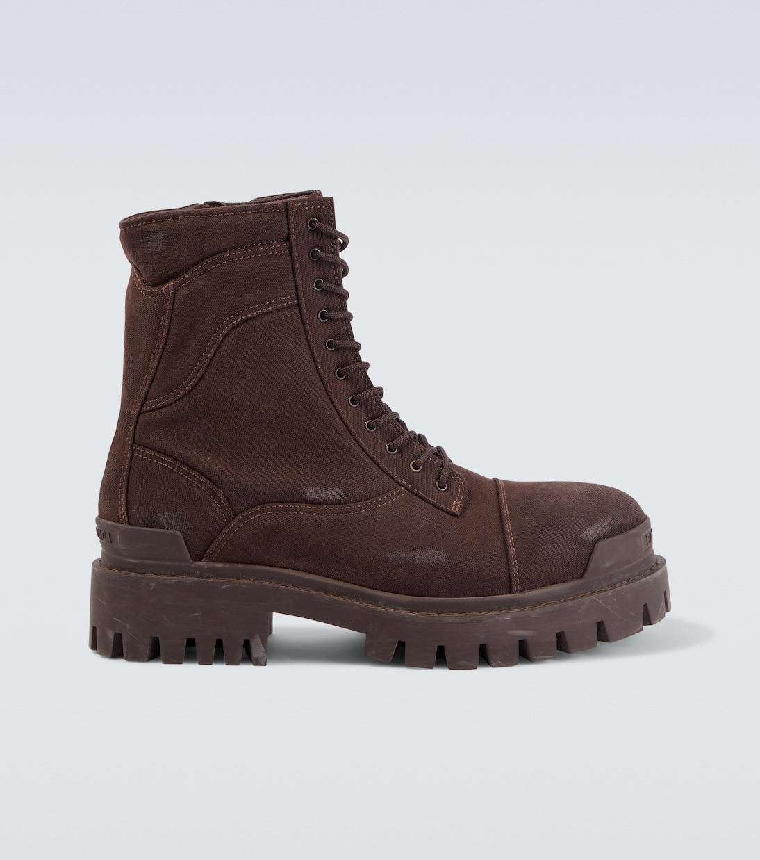 Strike distressed canvas combat boots | Balenciaga