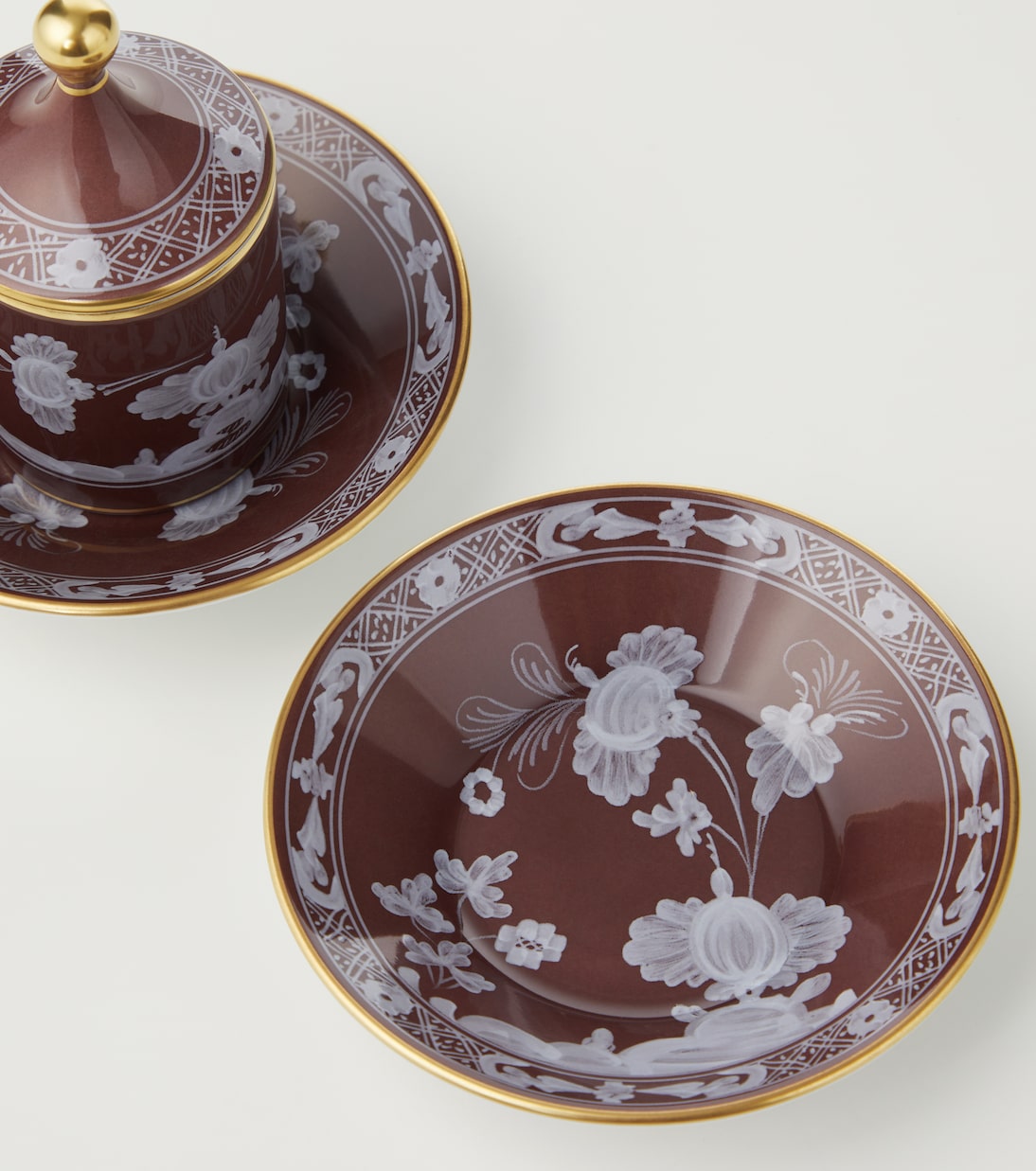 Set Oriente Italiano aus zwei Kaffeetassen und Untertassen | Ginori 1735