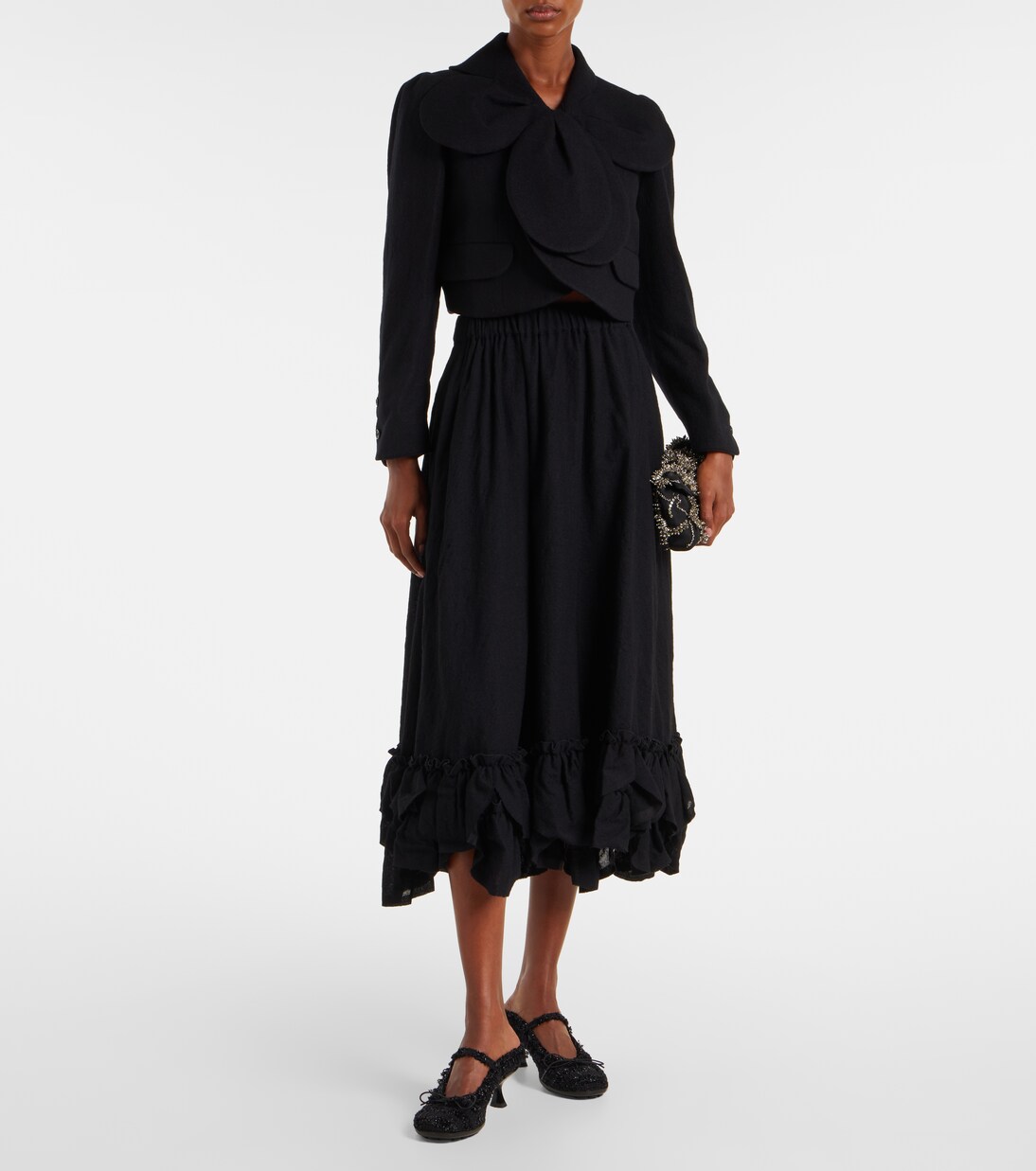 Midirock aus einem Wollgemisch | Noir Kei Ninomiya