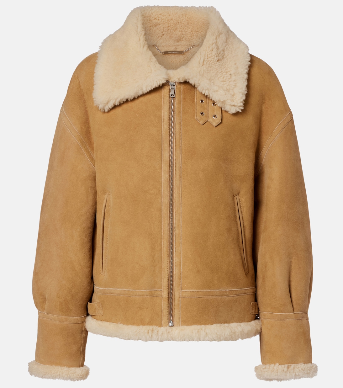 Jacke Portia aus Veloursleder mit Shearling | Nour Hammour