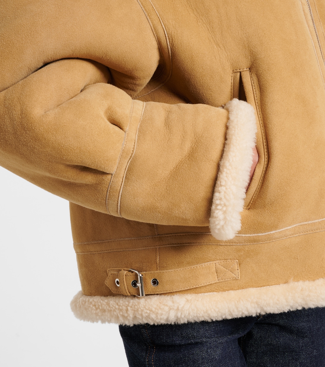 Jacke Portia aus Veloursleder mit Shearling | Nour Hammour