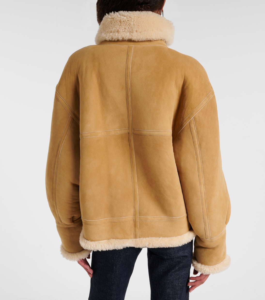 Jacke Portia aus Veloursleder mit Shearling | Nour Hammour