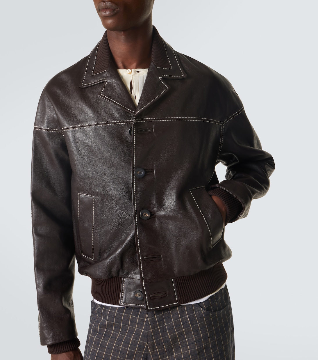 Lederjacke Time | Wales Bonner