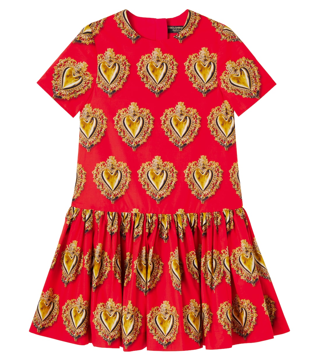 Bedrucktes Kleid aus Baumwollpopeline | Dolce&Gabbana Kids