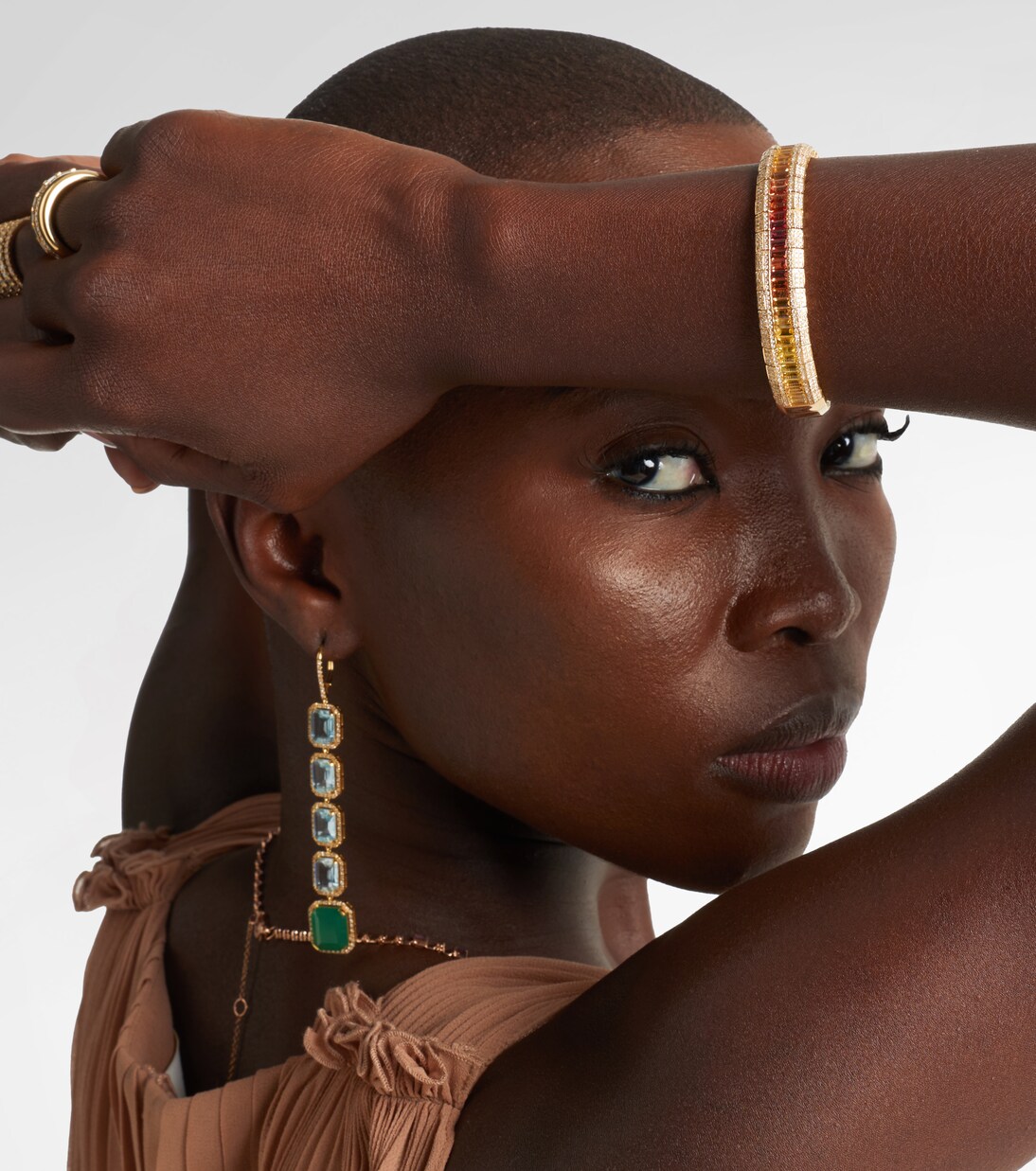 Bracciale Stretch in oro rosa 18kt con pietre preziose | Shay Jewelry