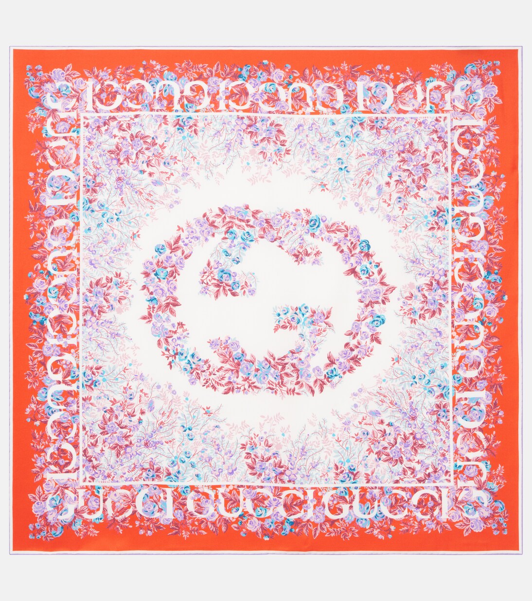Printed silk twill scarf | Gucci