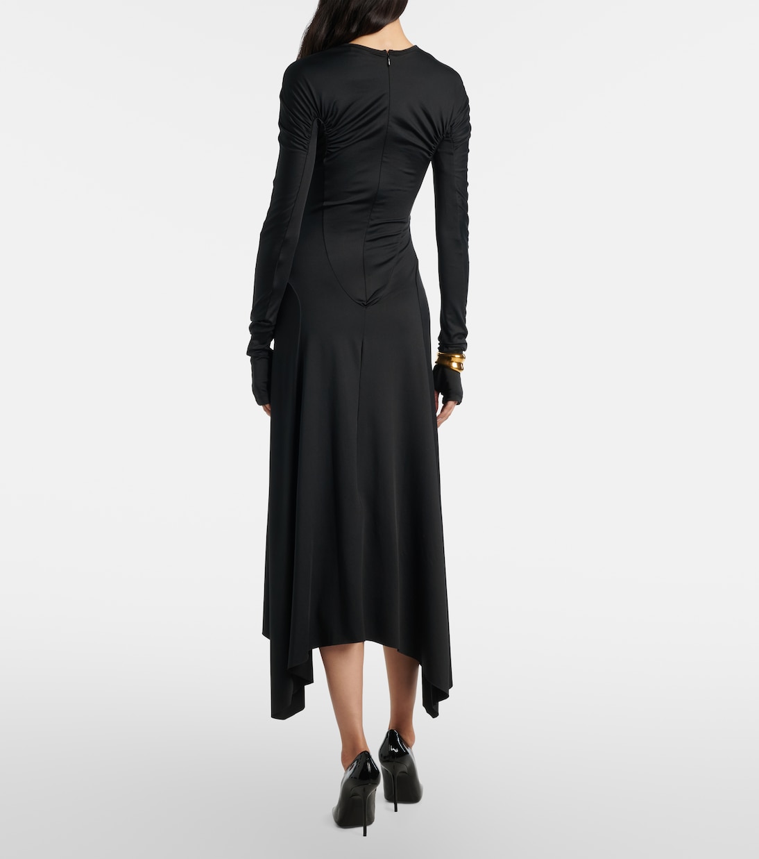 Gathered asymmetric midi dress | Victoria Beckham