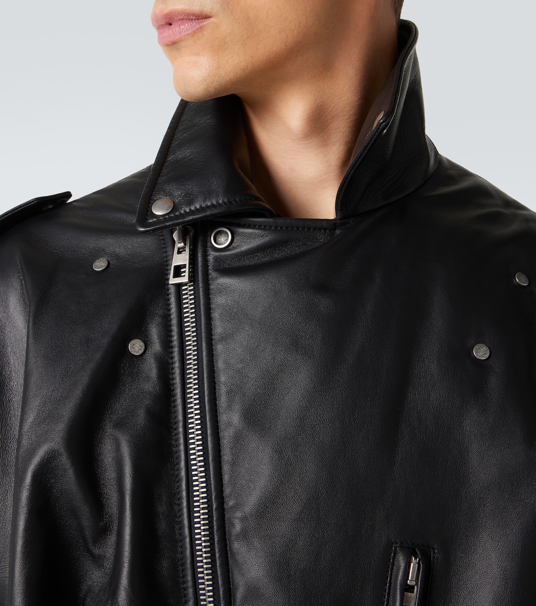 Balloon leather biker jacket | Loewe