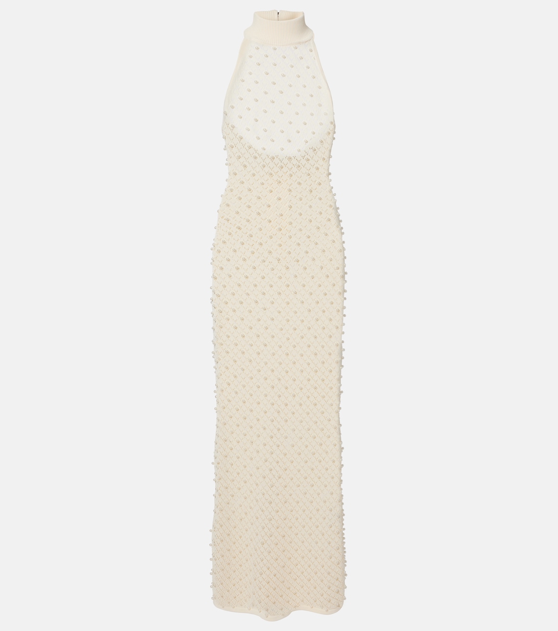 Crochet embellished turtleneck gown | David Koma