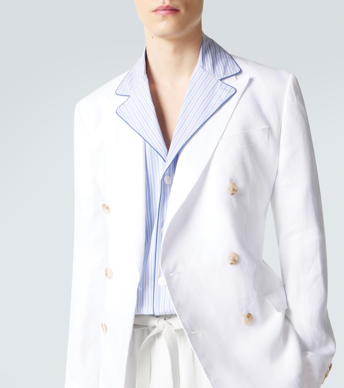 Camisa de pijama de popelín de algodón y seda a rayas | Dolce&Gabbana