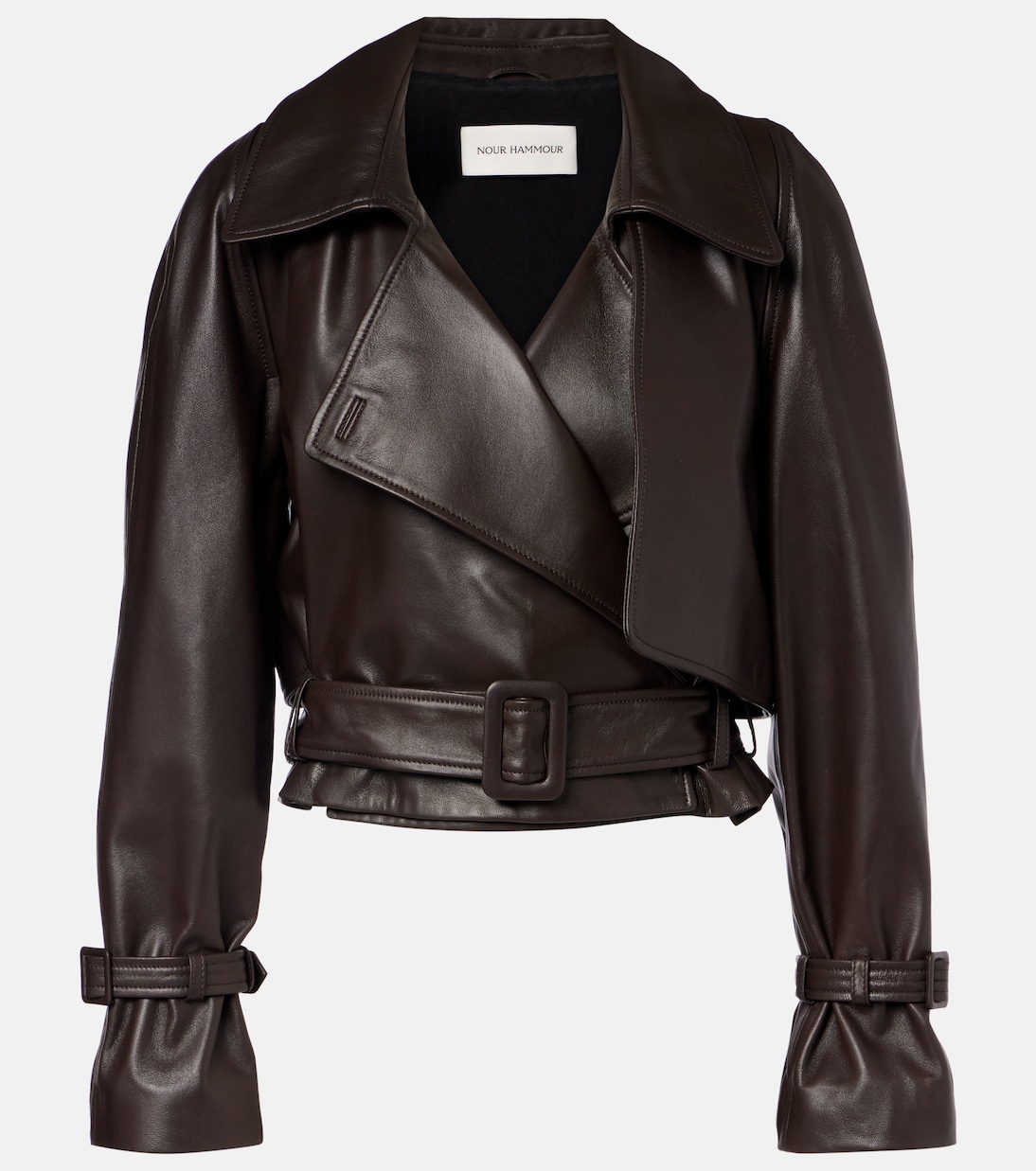 Hatti cropped leather jacket | Nour Hammour