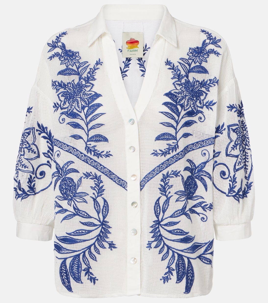 Nina embroidered cotton shirt | Farm Rio