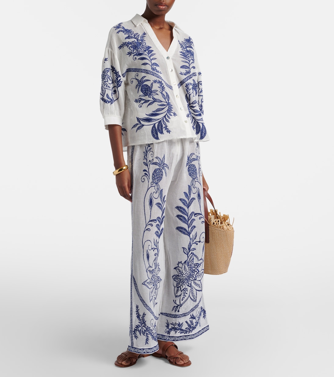 Nina embroidered cotton shirt | Farm Rio