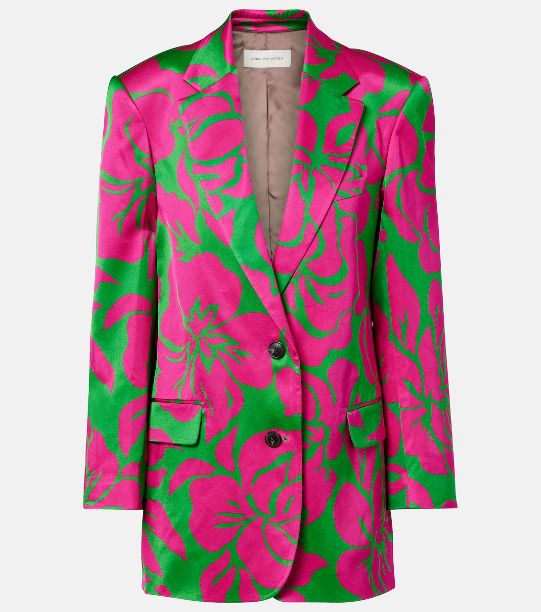 Floral satin blazer | Dries Van Noten