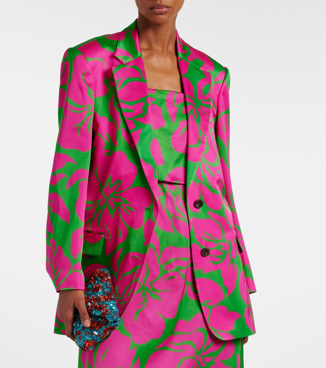 Floral satin blazer | Dries Van Noten