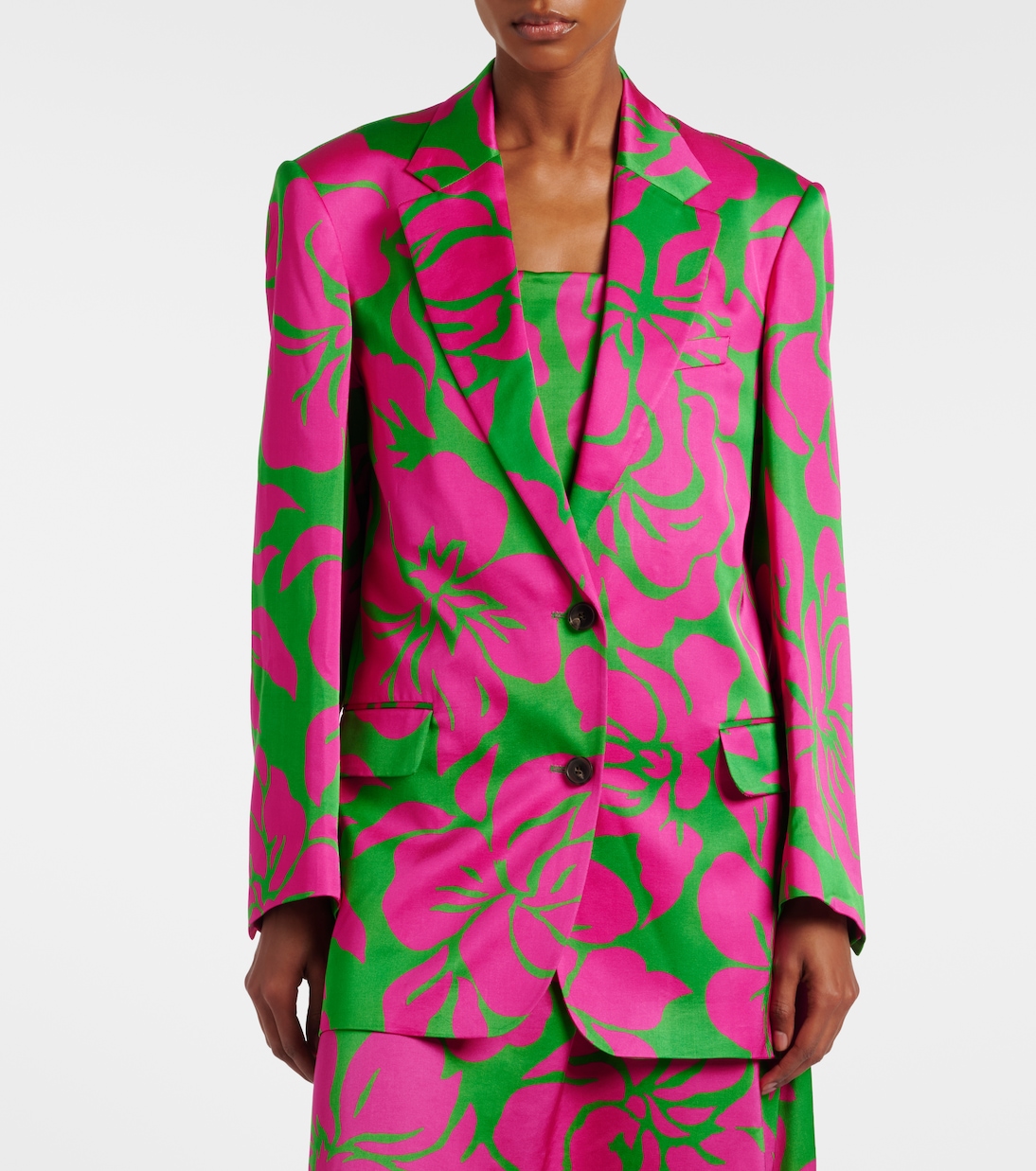 Floral satin blazer | Dries Van Noten