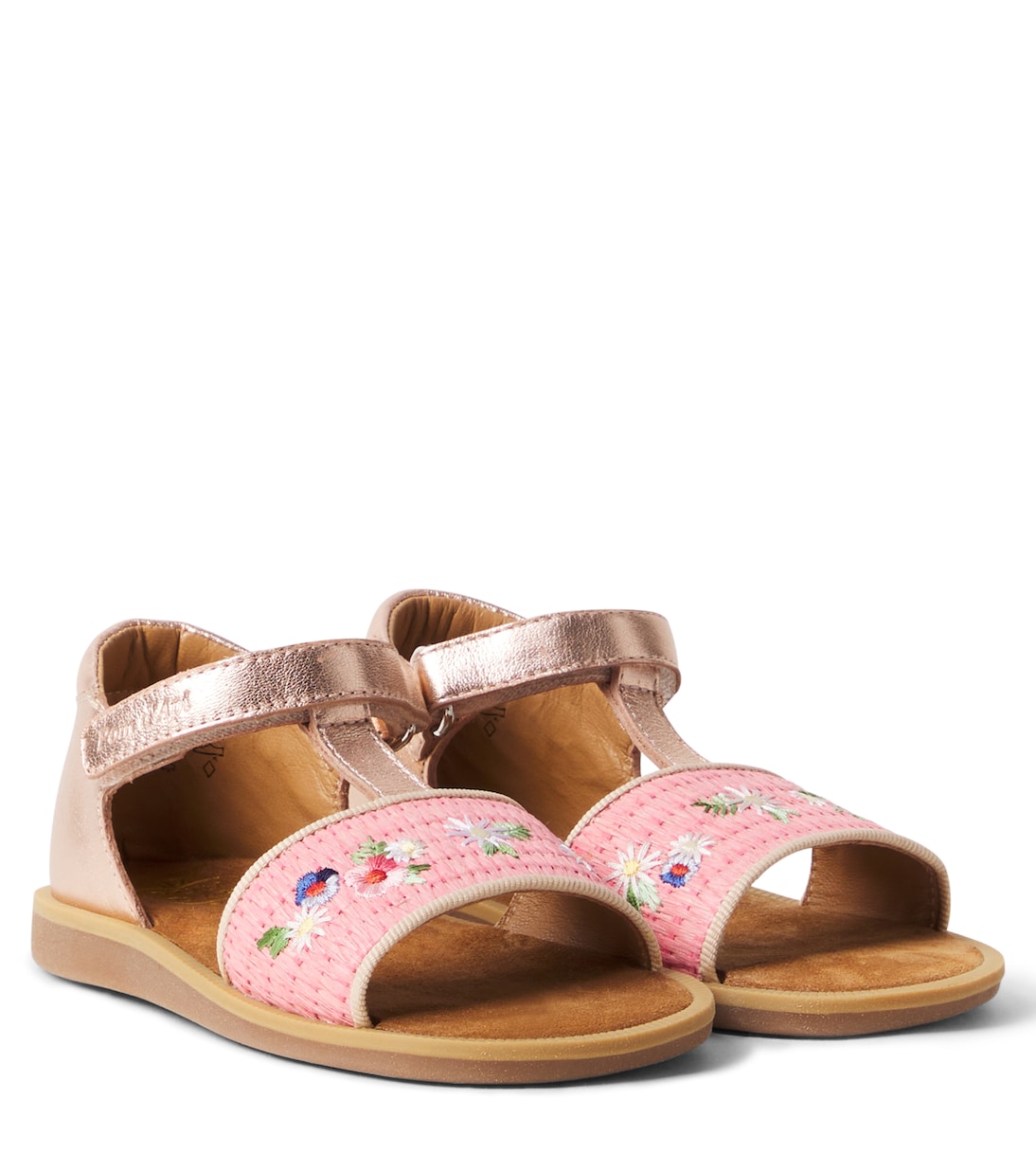 Sandalen Poppy Air Natur aus Metallic-Leder | Pom d'Api
